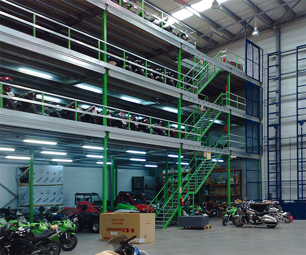 three-storey mezzanine