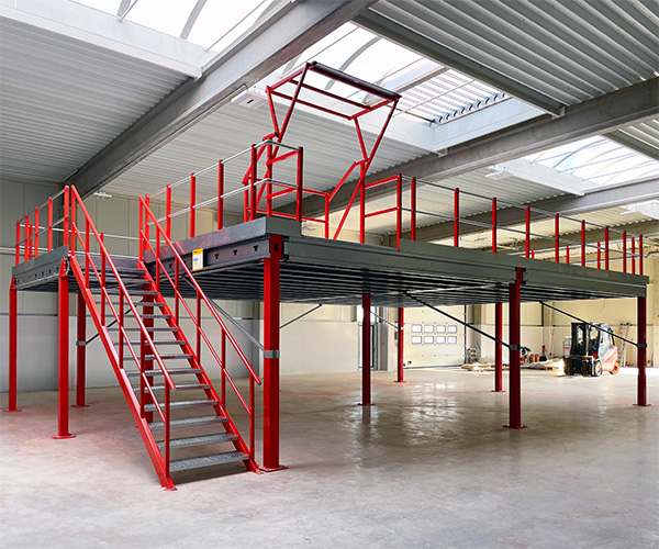 mezzanine with sliding door